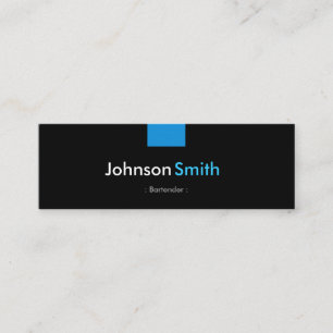 Bartender - Aqua Blue Compact Mini Business Card