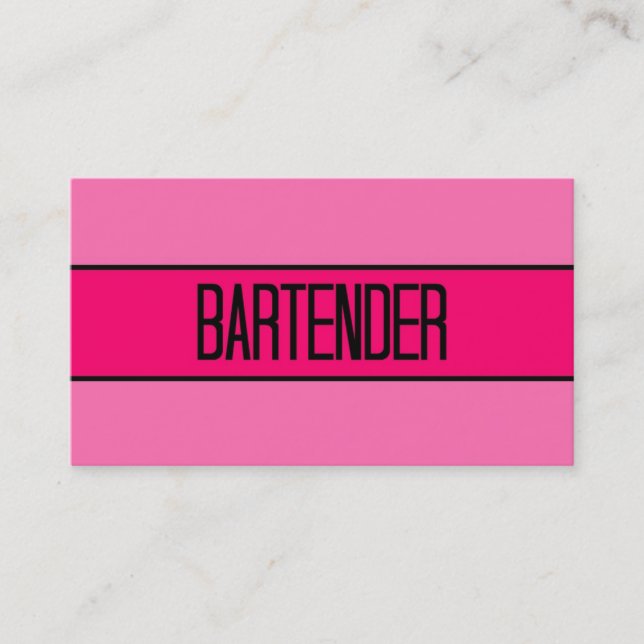 Bartender Baby et Carte de visite rose chaud (Devant)