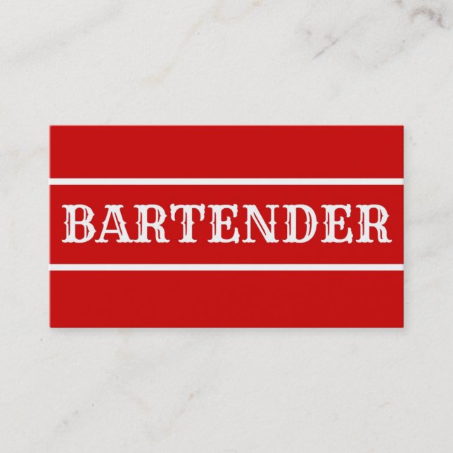 Bartender Business Card (Front)