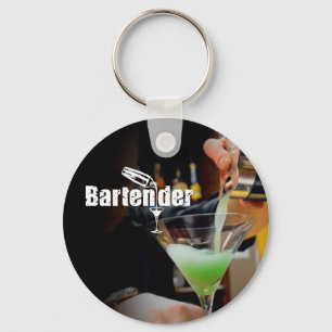 Bartender Business Card Keychain