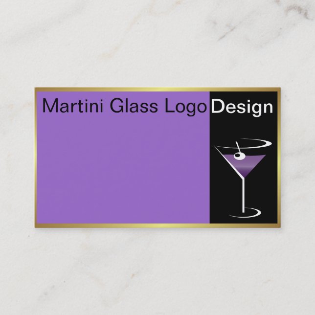 Bartender Business Card Martini Logo (Front)