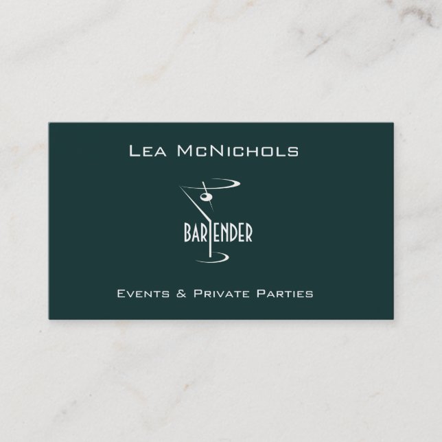 Bartender Business Cards Template Martini (Front)
