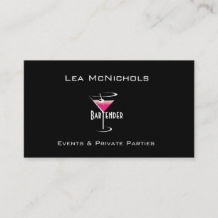 Bartender Business Cards Template Martini