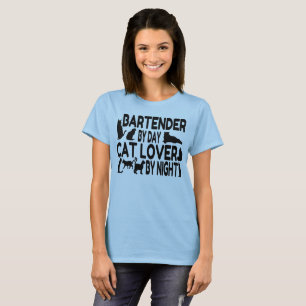 Bartender Cat Lover T-Shirt