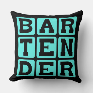 Bartender, Drink Dispenser Throw Pillow