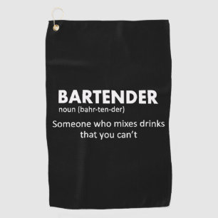 Bartender Funny Bartender Definition Beer Vodka Wh Golf Towel
