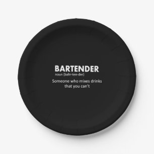 Bartender Funny Bartender Definition Beer Vodka Wh Paper Plate