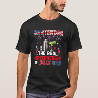 Bartender Funny Joke Firecrackers Of 4th Of July P T-Shirt