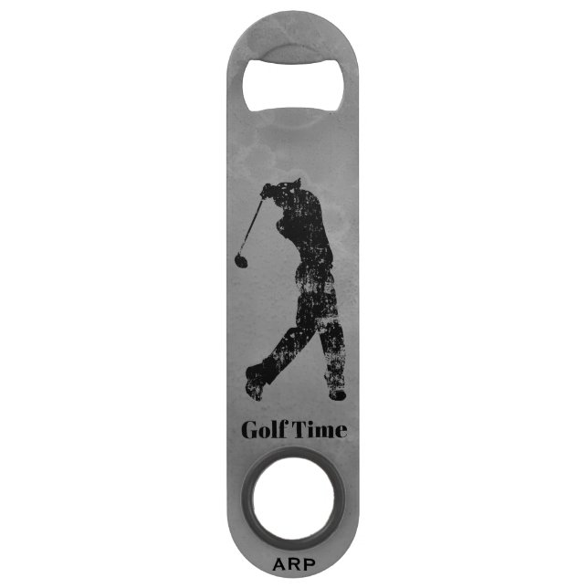 *~* Bartender Grey Marble Textured Golfer Bar Key (Back)