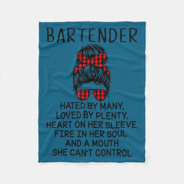 Bartender Hated By Many Loved By Plenty  Fleece Blanket (Front)