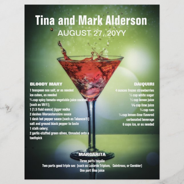 Bartender Hosting Promotional Sheet (Front)