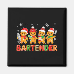 Bartender Job Group Santa Gingerbreads Xmas Cookie Magnet