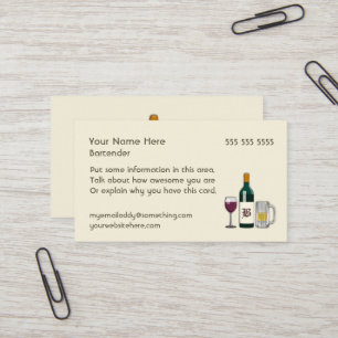Bartender Light Business Card