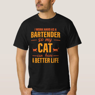 Bartender Love For Cat T-Shirt