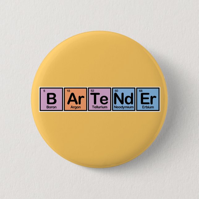 Bartender made of Elements 2 Inch Round Button (Front)