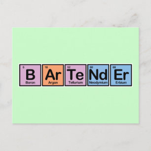 Bartender made of Elements Postcard