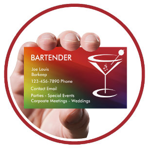 Bartender Modern Cool Business Cards