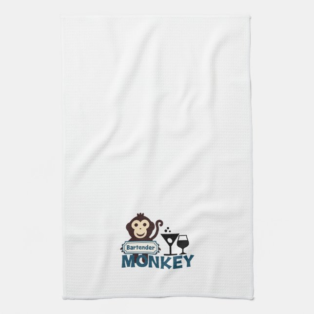 Bartender Monkey Kitchen Towel (Vertical)