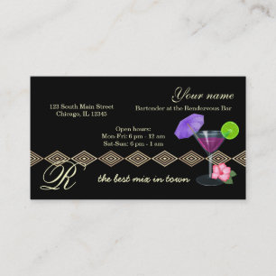 Bartender/Owner Bar Business Card