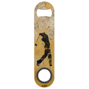*~* Bartender Rough Gold and Tan Textured Golfer Bar Key