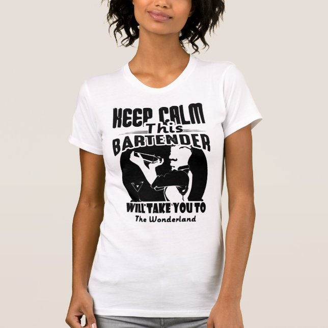 Bartender Shirt - Keep Calm This Bartender T shirt (Front)