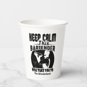 Bartender Shirt - Keep Calm This Bartender T shirt Paper Cups