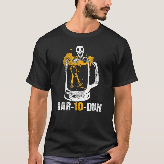 Bartender Skeleton Mixologist Bartending  Bar 10 D T-Shirt (Front)