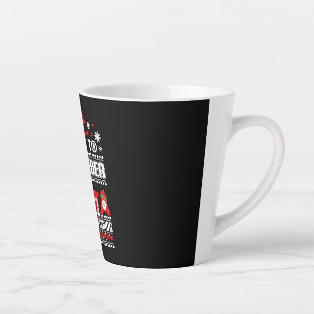 Bartender Ugly Christmas Sweater Gift Funny Barten Latte Mug (Right)