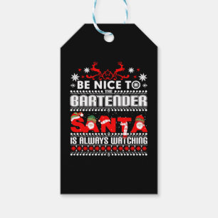 Bartender Ugly Christmas Sweater Gift Funny Barten Tags