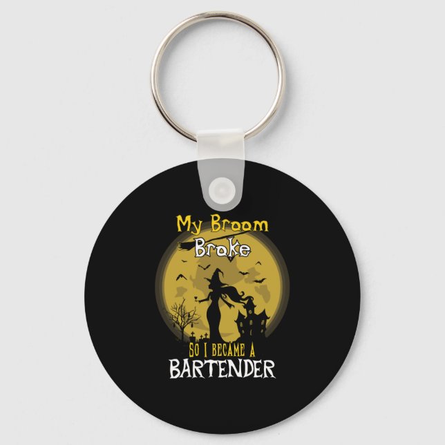 Bartender Witch Halloween Keychain (Front)