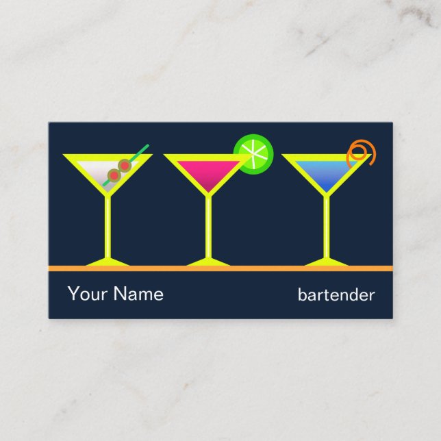 Bartender's business card (Front)