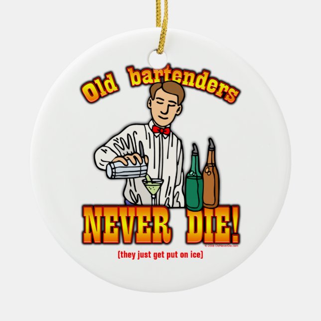 Bartenders Ceramic Ornament (Front)