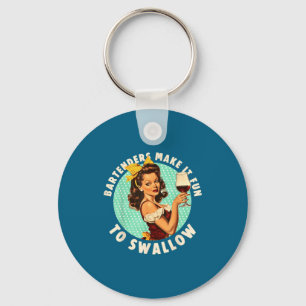 Bartenders Make It Fun To Swallow Shirt Keychain