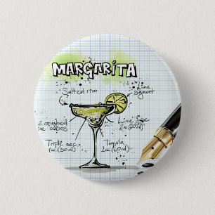 Bartending Margarita Drink Cocktail Recipe 2 Inch Round Button