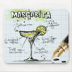Bartending Margarita Drink Cocktail Recipe Mouse Pad