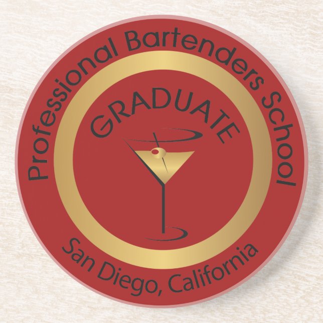 Bartending School Graduate Drink Dessous de verre (Devant)