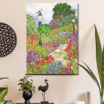 Bartholdi Park Washington DC | Mockingbird Gardens Canvas Print<br><div class="desc">This Mockingbird Gardens canvas features original watercolor artwork inspired by the beautiful flowers in Bartholdi Park, Washington D.C. A paver path surrounded by colourful blooming Spring flowers, and visited by a chatty mockingbird with the United States Capitol Building in the background. This is original art by Tiffany Duffy. See some...</div>