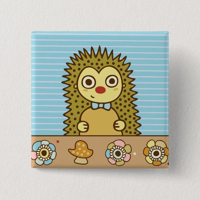 Bartholomew 2 Inch Square Button (Front)