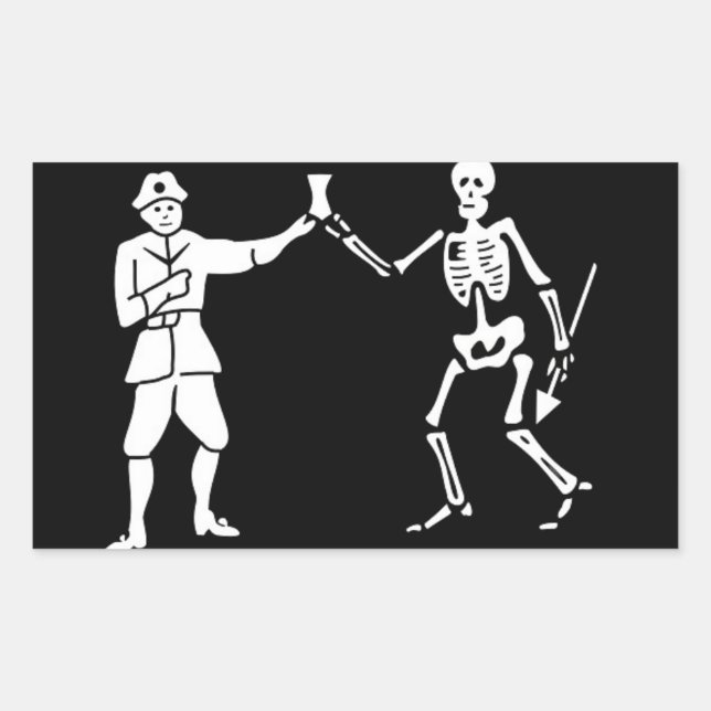Bartholomew Roberts Pirate Flag Sticker (Front)