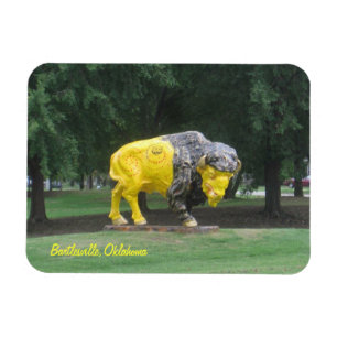 Bartlesville,Oklahoma bison statue Magnet