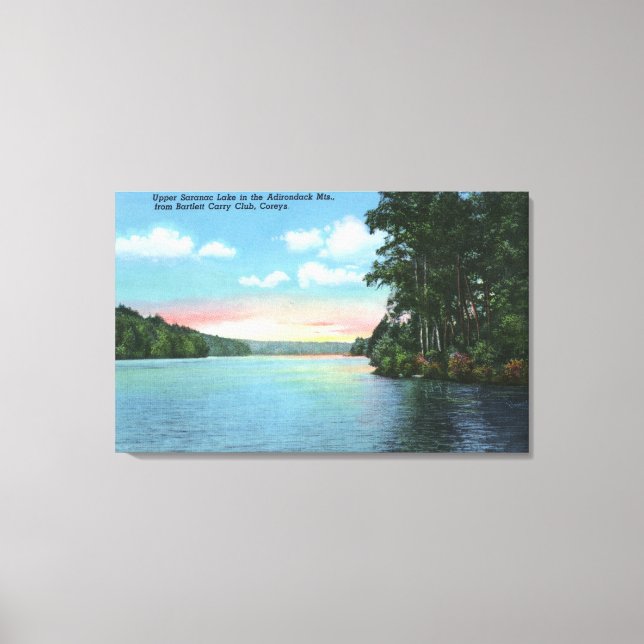 Bartlett Carry Club View of Upper Saranac Lake Canvas Print (Front)