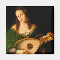 Bartolomeo Veneto Lady Playing Lute Portrait Art