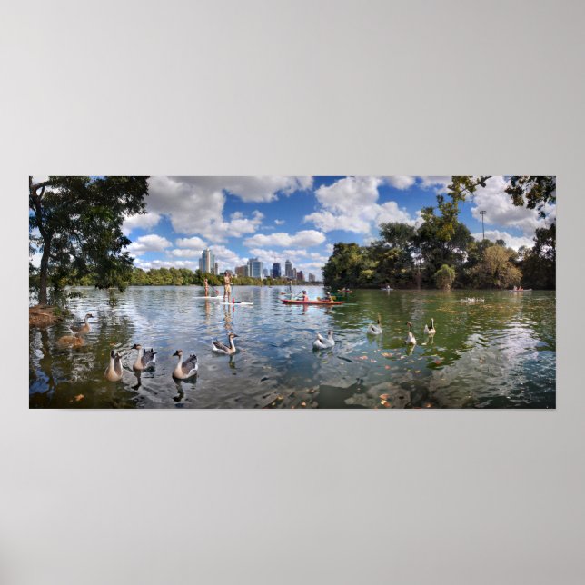 Barton Creek at Lady Bird Lake - Austin, Texas Poster (Front)
