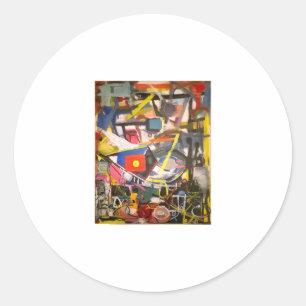 Barton Springs Abstract Jeff Hankamer Artjunkhaus Classic Round Sticker