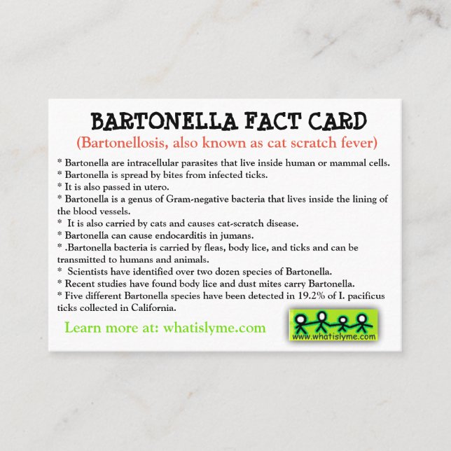 Bartonella Fact Card (Front)