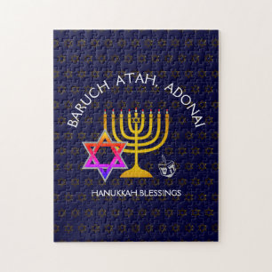 BARUCH ATAH ADONAI   Hanukkah Blessings Jigsaw Puzzle