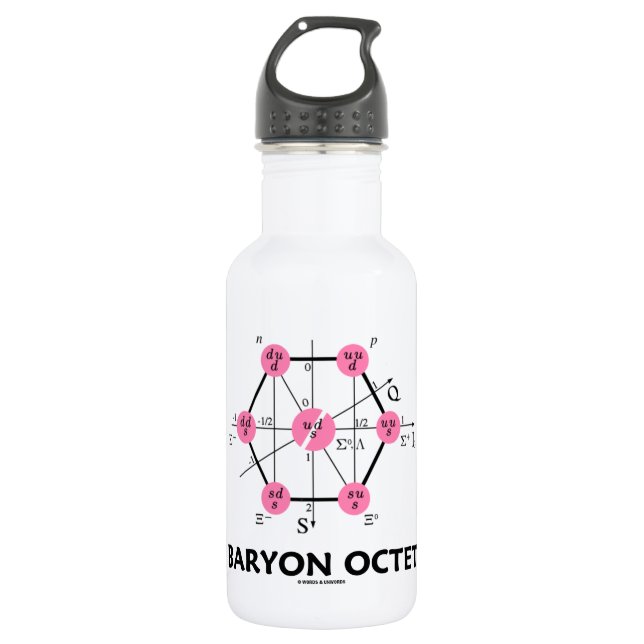 Baryon Octet (Particle Physics) 532 Ml Water Bottle (Front)