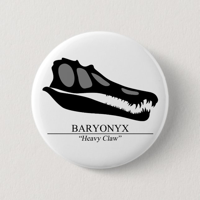 Baryonyx Skull 2 Inch Round Button (Front)
