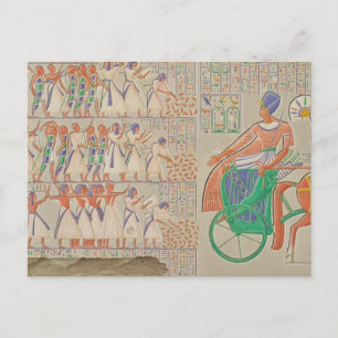 Bas-relief at Medynet-Abou, Palace of the Kings at Postcard