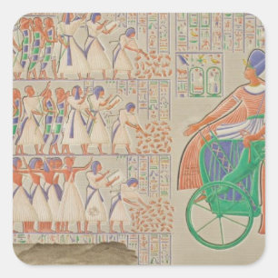 Bas-relief at Medynet-Abou, Palace of the Kings at Square Sticker